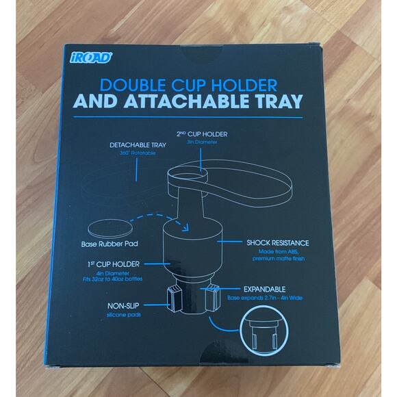 I Road Double Cup Holder and attachable Tray - Picture 2 of 4